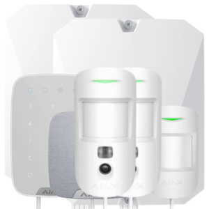 Kit Ajax Fibra blanco. Hub Hybrid 2g + FibraMotionProtect + FibraKeypad + FibraHomeSiren + FibraMultiTransmitter + 2FibraMotionCam