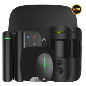 Kit Ajax negro. Hub2 + 2MotionCam HDR PHOD + DoorProtect Plus + SpaceControl + KeyPad + HomeSiren